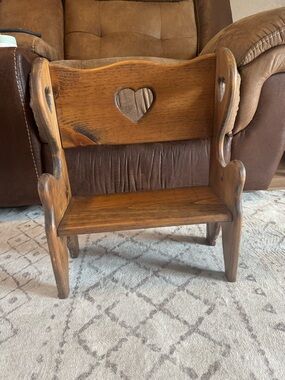 Vintage wooden heart bench
